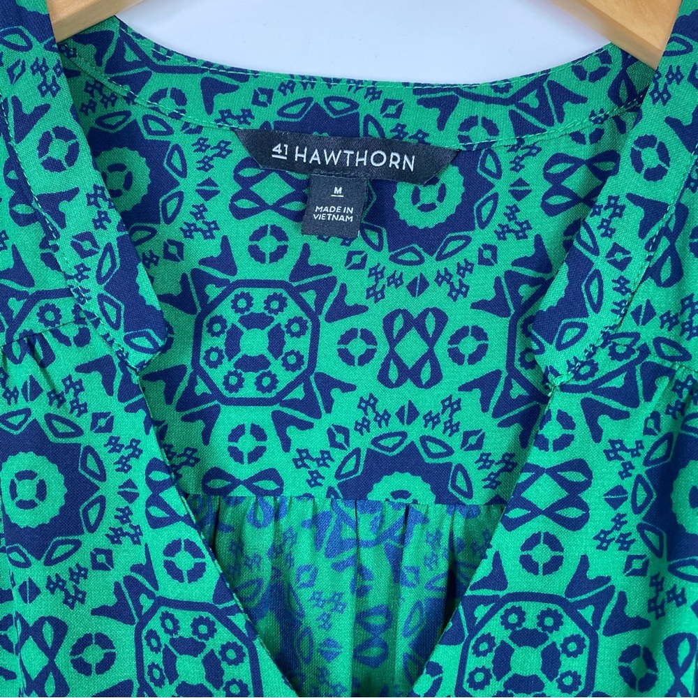 41 Hawthorn dress green and navy blue size medium - Picture 12 of 13